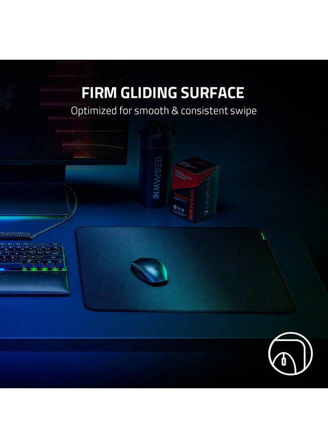 RAZER - Razer Strider Hybrid Mouse Mat, Soft Base & Smooth Glide, Firm Gliding Surface, Anti-Slip Base, Rollable & Portable, Anti-Fraying Stitched Edges, Water-Resistant, Large - Black - Image 1