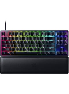 لوحة مفاتيح الألعاب الضوئية Razer Huntsman V2 بدون مفتاح، مفاتيح Razer Linear Optical Switches Gen 2، Doubleshot PBT Keycaps، مفتاح بصري خطي رغوي لتخفيف الصوت، أحمر أمريكي - أسود