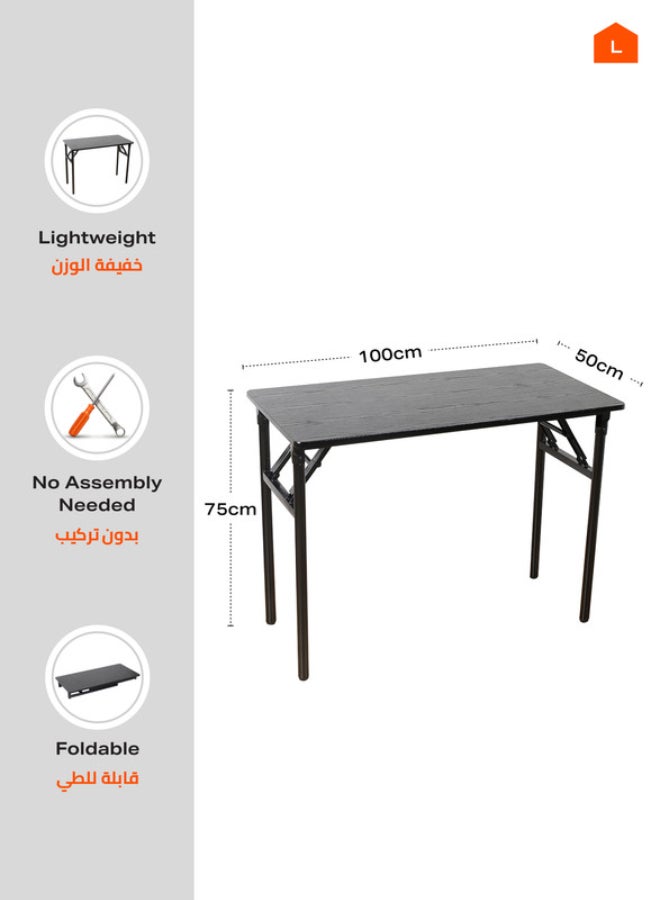 Generic Black Foldable Table - Portable, Lightweight, and Space-Saving Design for Indoor and Outdoor Use | Portable Folding table, Multipurpose Outdoor, Indoor, Picnic, Camping, Travel Utility table. Black  - Image 3