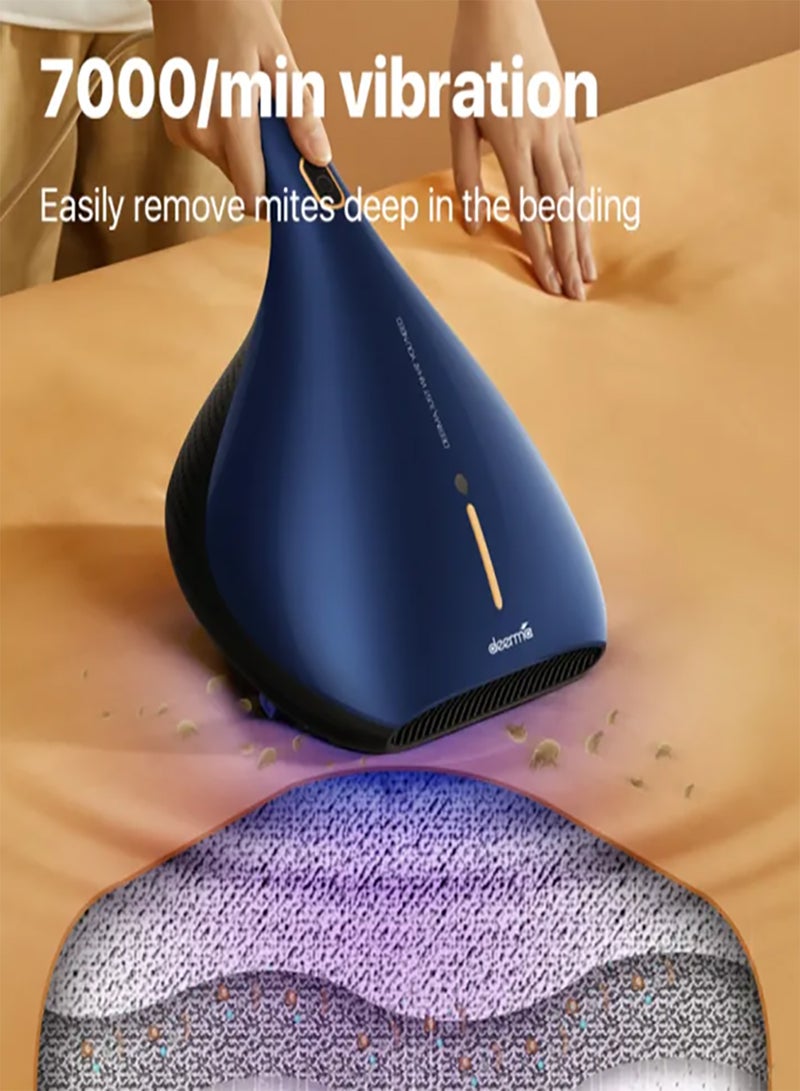 Deerma Lightweight Handheld Dust Mite Vacuum Cleaner Powerful Capacity  with UV Sterilization Controller For Bed & Sofa CM818 Blue 0.2 L 450 kW CM818 Blue  - Image 5