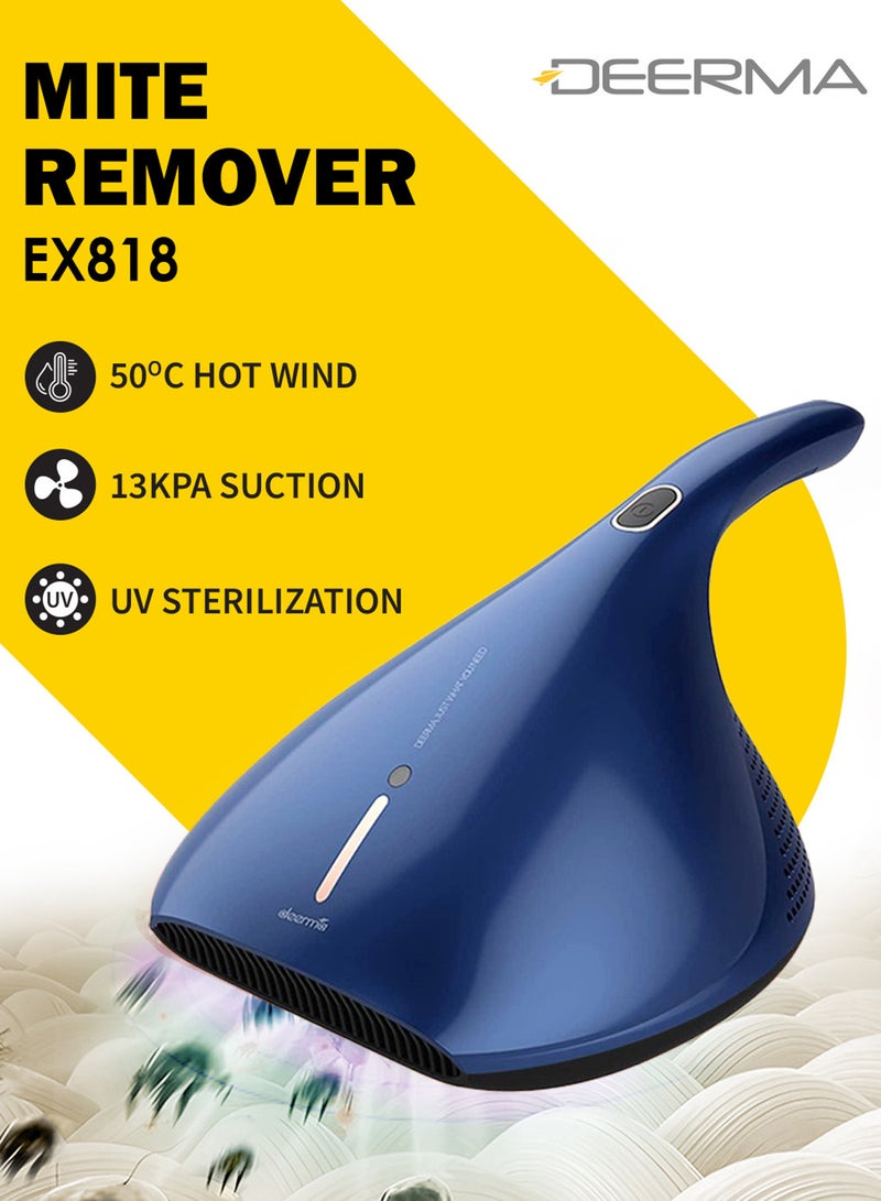 Deerma Lightweight Handheld Dust Mite Vacuum Cleaner Powerful Capacity  with UV Sterilization Controller For Bed & Sofa CM818 Blue 0.2 L 450 kW CM818 Blue  - Image 1