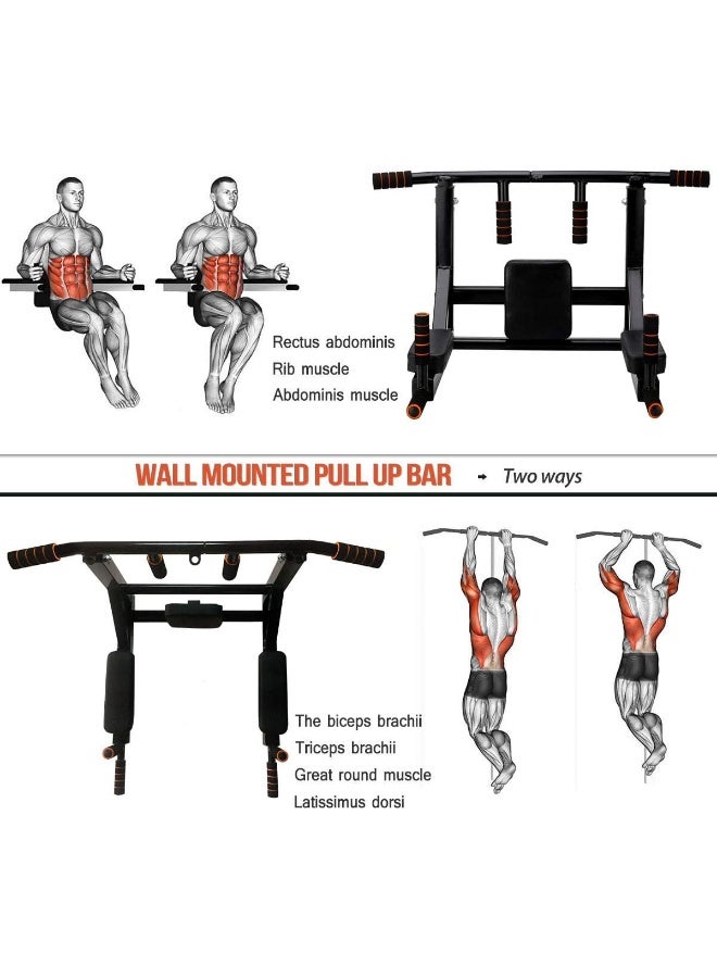 لايف توب قضيب تمارين العقلة يثبت على الحائط لتمارين العقلة بقبضة متعددة، مع قضيب تمارين القوة والتمارين، مجموعة باور تاور 11كيلوجرام - Image 2