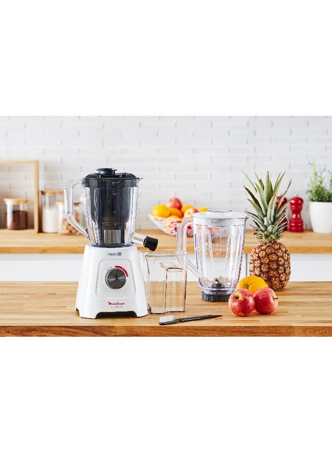 مولينكس بليند فورس 2 في 1، خلاط مع وعاء عصارة، إبريق بلاستيكي، صحي ومريح 2.0 لتر 600.0 واط LM42Q127 أبيض 2 L 600 W LM42Q127 أبيض - Image 5
