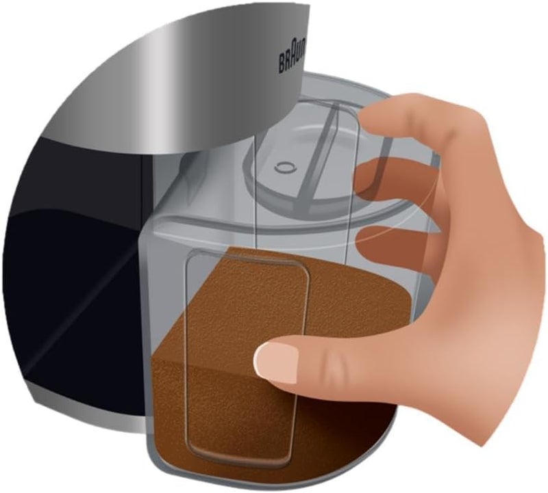 BRAUN Coffee Grinder, 110W, 220g Bean Container Capacity, 15 grind Setting, Drip Filter, Overheat Protection 0.22 kg 110 W KG7070 Silver - Image 2