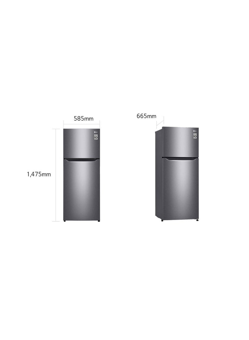 LG 234L Net Capacity, Top Mount Double Door Refrigerator With Smart Inverter Compressor, Multi Ait Flow, Smart Diagnosis 328 W GR-C345SLBB Platinum Silver  - Image 2