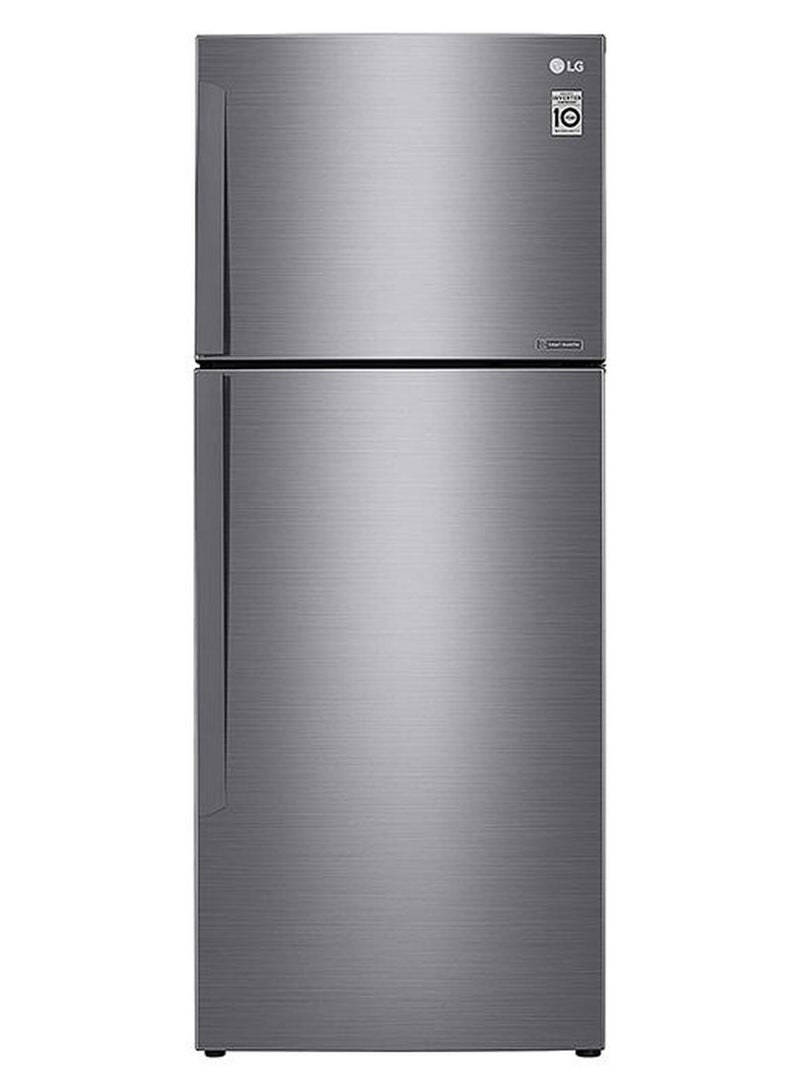 إل جي ثلاجة بحامل علوي وباب مزدوج مع ضاغط عاكس ذكي 435.81 kW GR-C619HLCL الفضة البلاتينية - Image 1