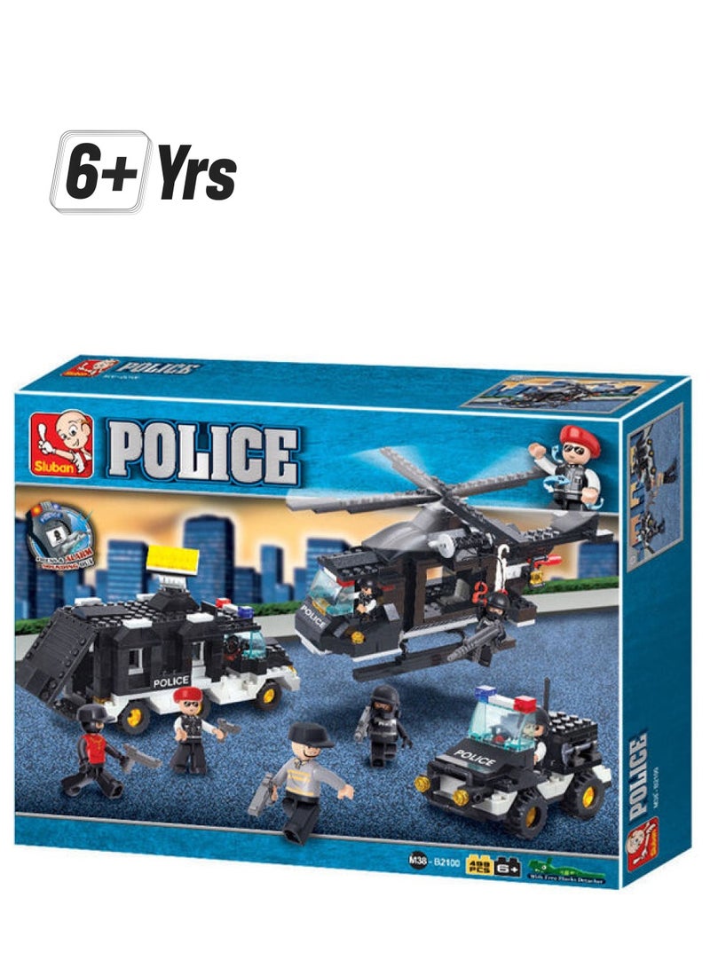 Sluban M38-B2100 499-Piece Riot Police Special Flexible Team Building Toy 499 6+ Years  - Image 1