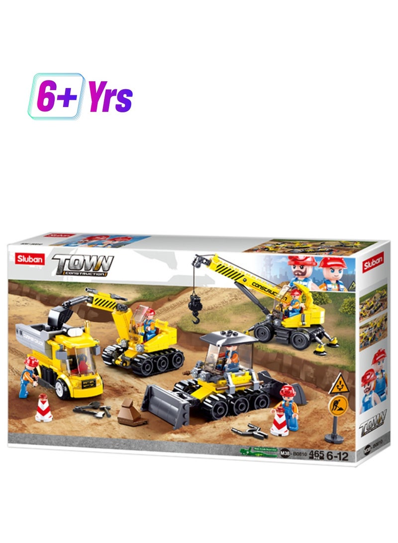 Sluban M38-B0810 465-Piece Non-Toxic Town Construction Building Set, Multicolour 465 6+ Years - Image 1