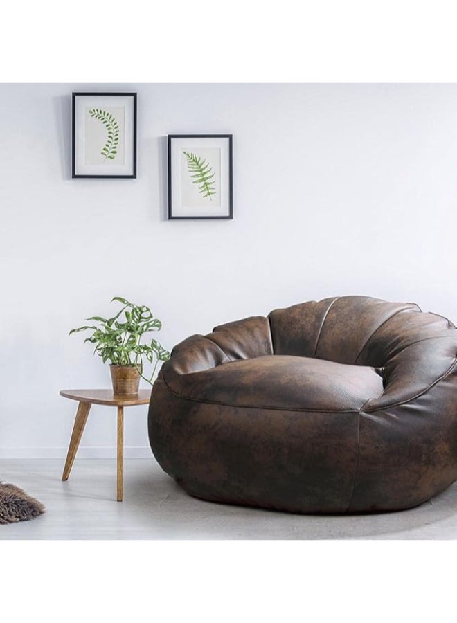 Leather Plain-Large Beanbags Brown largecm