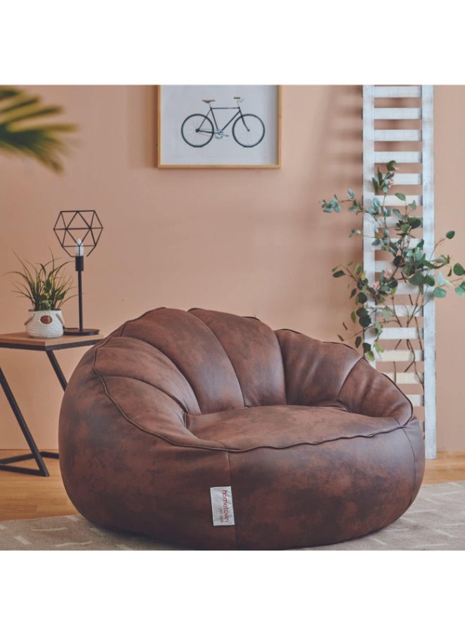 Leather Plain-Large Beanbags Brown largecm