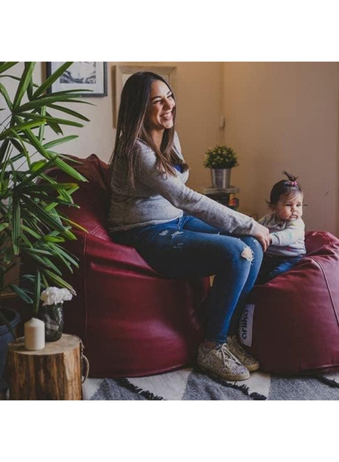 Ariika - Leather Willow Bean Bag Burgundy - Image 1