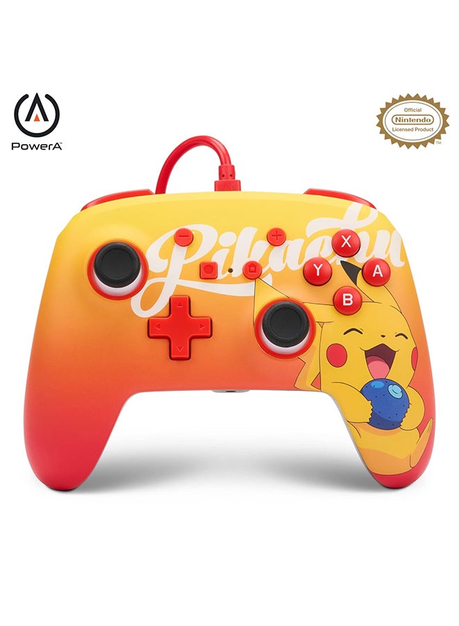 PowerA PowerA Enhanced Wired Controller for Nintendo Switch - Oran Berry Pikachu, Nintendo Switch - OLED Model, Gamepad, Game controller, Wired controller, Officially licensed - Image 1