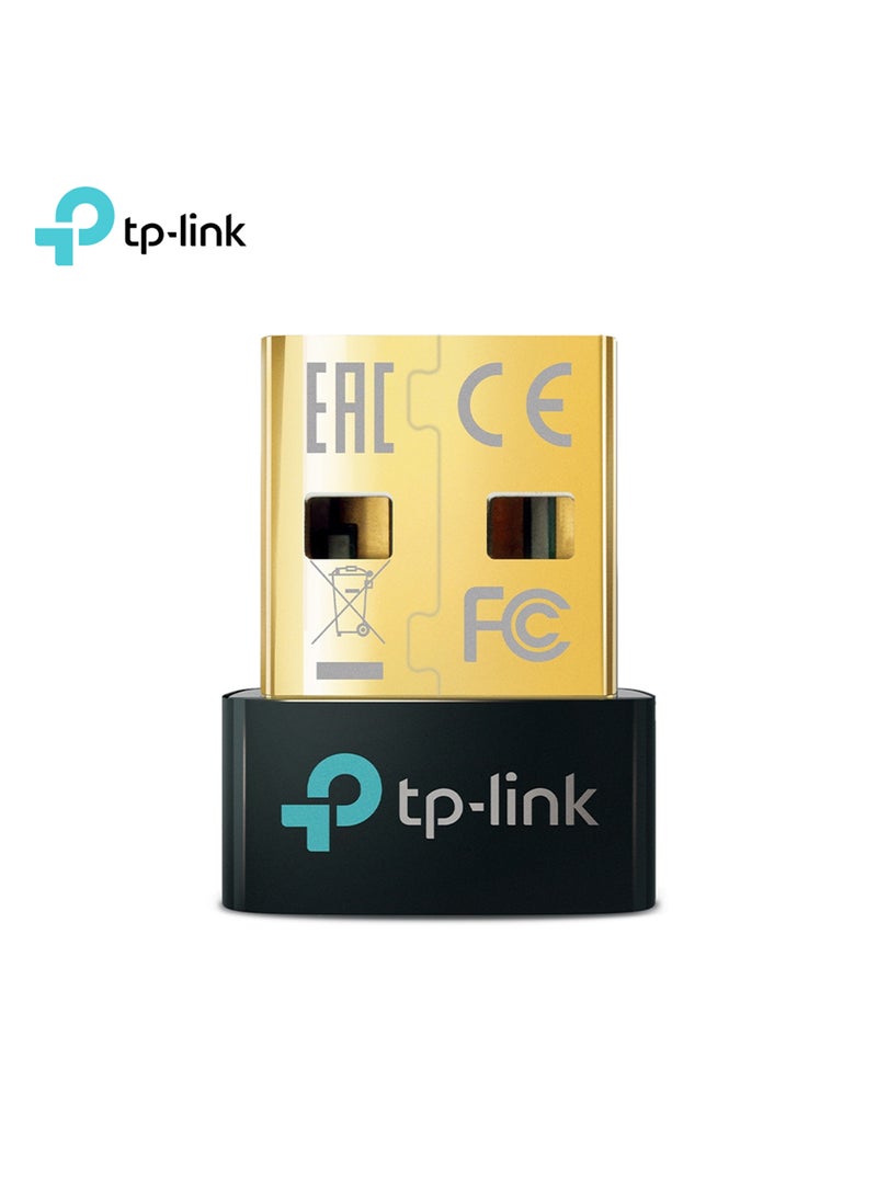 TP-LINK - UB500 Bluetooth 5.0 Nano USB Adapter for PC, Bluetooth Wireless Connection Dongle Receiver Support Windows 11/10/8.1/7 for Desktop, Laptop, Mouse, Keyboard, Printers, Headsets, Speakers, PS4/5 & Xbox Controllers | Black - Image 1