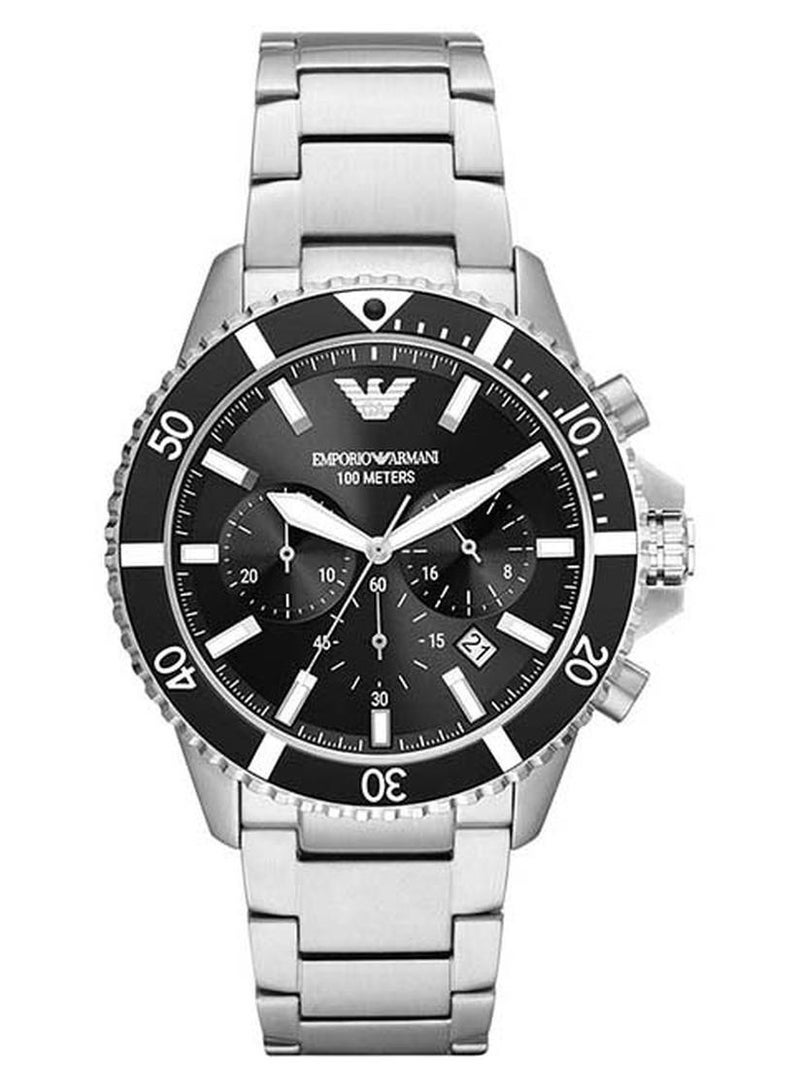 امبوريو ارماني ساعة يد كوارتز كرونوغراف بتصميم دائري طراز AR11360 للرجال - Image 1