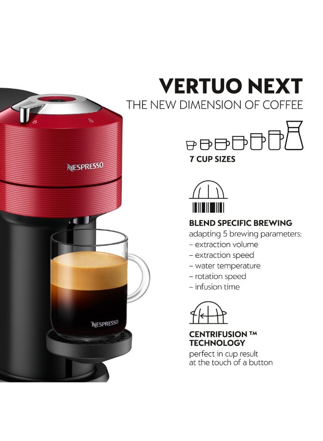 نسبرسو نسبريسو فيرتو نكست GCV1 ماكينة تحضير القهوة بالكبسولات، مع خافقة الحليب آيروتشينو 3 لرغوة الحليب للكابتشينو واللاتيه، تحضر 7 أحجام أكواب للقهوة السوداء، 1.1 لتر، أحمر 1.1 L 1500 W GCV1-RE-3694-BK أحمر/أسود - Image 2