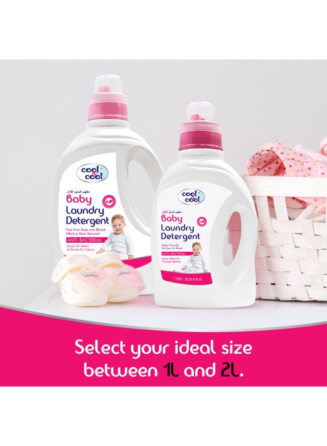 Cool & Cool Baby Laundry Detergent 2 Liters - Gentle, Effective and Thorough Cleaning, Dye Free & Bleach Free,Safe for Babies and Kids  - Image 3