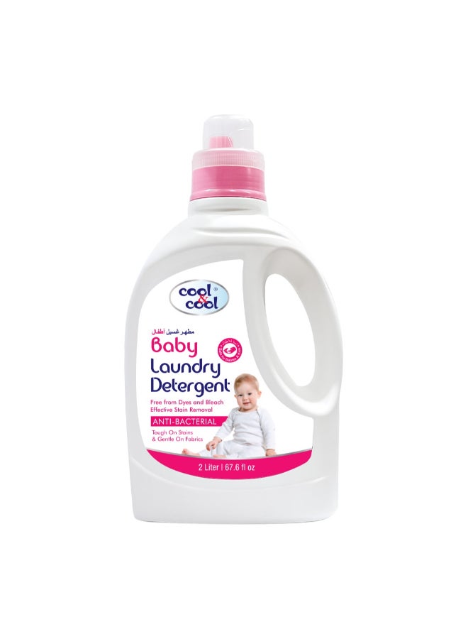 Cool & Cool Baby Laundry Detergent 2 Liters - Gentle, Effective and Thorough Cleaning, Dye Free & Bleach Free,Safe for Babies and Kids  - Image 1