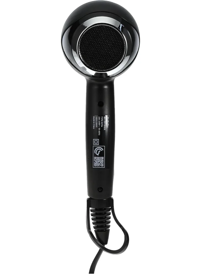 بيبي ليس Hair Dryer Turbo Smooth 2200 | Powerful Dryer With Adjustable Speed Settings | Multiple Heat Settings For Customized Styling | Ionic Technology Reduces Frizz And Enhances Shine | D572DSDE Black