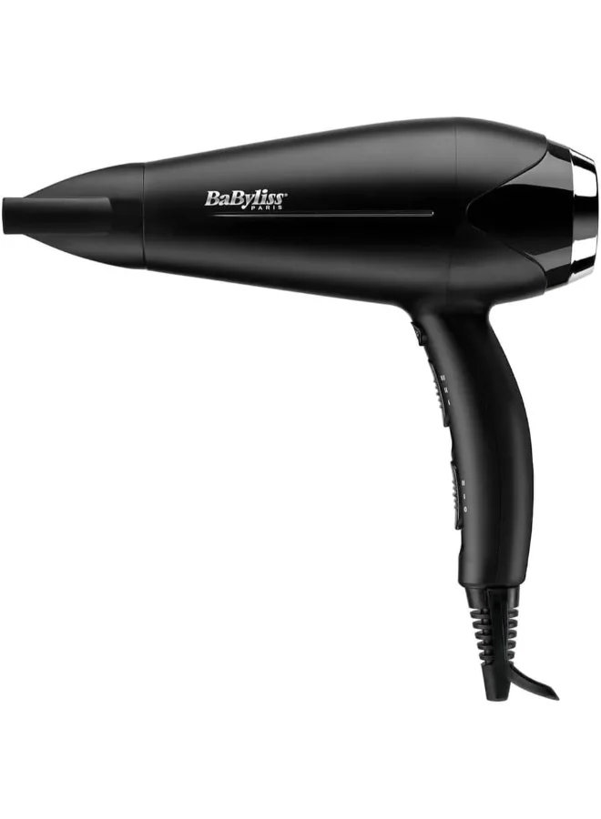 بيبي ليس Hair Dryer Turbo Smooth 2200 | Powerful Dryer With Adjustable Speed Settings | Multiple Heat Settings For Customized Styling | Ionic Technology Reduces Frizz And Enhances Shine | D572DSDE Black