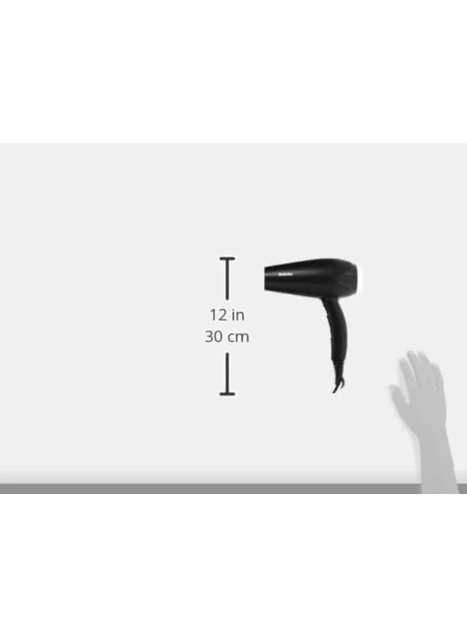 بيبي ليس Hair Dryer Turbo Smooth 2200 | Powerful Dryer With Adjustable Speed Settings | Multiple Heat Settings For Customized Styling | Ionic Technology Reduces Frizz And Enhances Shine | D572DSDE Black