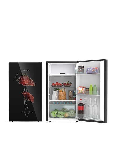 140L Gross / 90L Net, Single Door Refrigerator With Glass Finish, 2L Bottle Holder, Glass Shelves, Separate Chiller Compartment, Ideal Mini Fridge For Home, Kitchen, Bedroom, Office And Bar 140 L 282 kW NRF140G Black