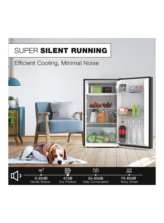 NIKAI 140L Gross / 90L Net, Single Door Refrigerator With Glass Finish, 2L Bottle Holder, Glass Shelves, Separate Chiller Compartment, Ideal Mini Fridge For Home, Kitchen, Bedroom, Office And Bar 282 kW NRF140G Black - Image 5