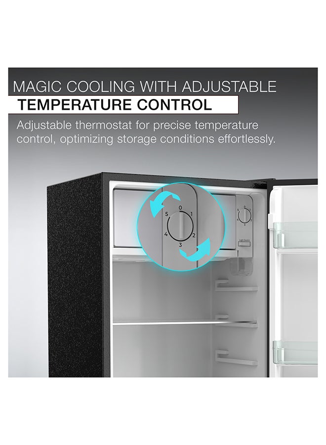 NIKAI 140L Gross / 90L Net, Single Door Refrigerator With Glass Finish, 2L Bottle Holder, Glass Shelves, Separate Chiller Compartment, Ideal Mini Fridge For Home, Kitchen, Bedroom, Office And Bar 282 kW NRF140G Black - Image 4