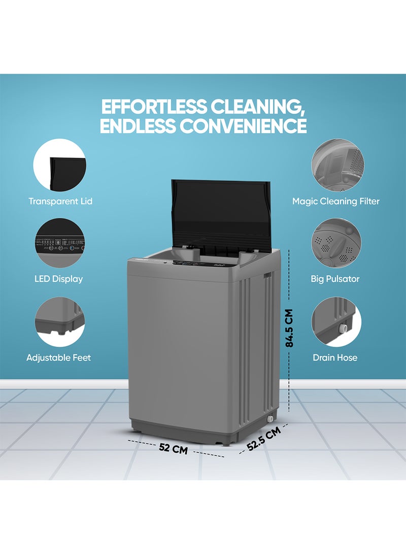 7Kg Fully Automatic Top Loading Washing Machine, Auto Balance, Anti-Wrinkle Body, Child Lock, Power Off Memory, Silent Operation, Stainless Steel Drum, High-Quality Universal Motor 7 kg 29.66 kW 7 kg 29.66 kW NWM800TN10P Grey