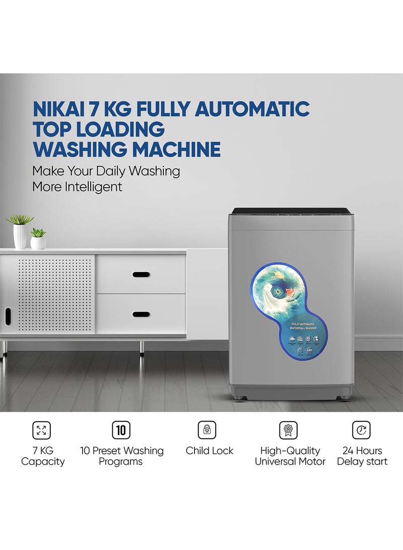 نيكاي غسالة أوتوماتيكية بالكامل بتحميل علوي 7 kg 29.66 kW NWM800TN10P فضي  - Image 3