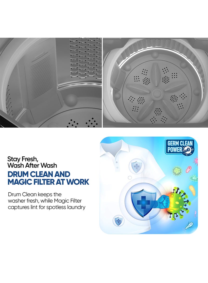 7Kg Fully Automatic Top Loading Washing Machine, Auto Balance, Anti-Wrinkle Body, Child Lock, Power Off Memory, Silent Operation, Stainless Steel Drum, High-Quality Universal Motor 7 kg 29.66 kW 7 kg 29.66 kW NWM800TN10P Grey
