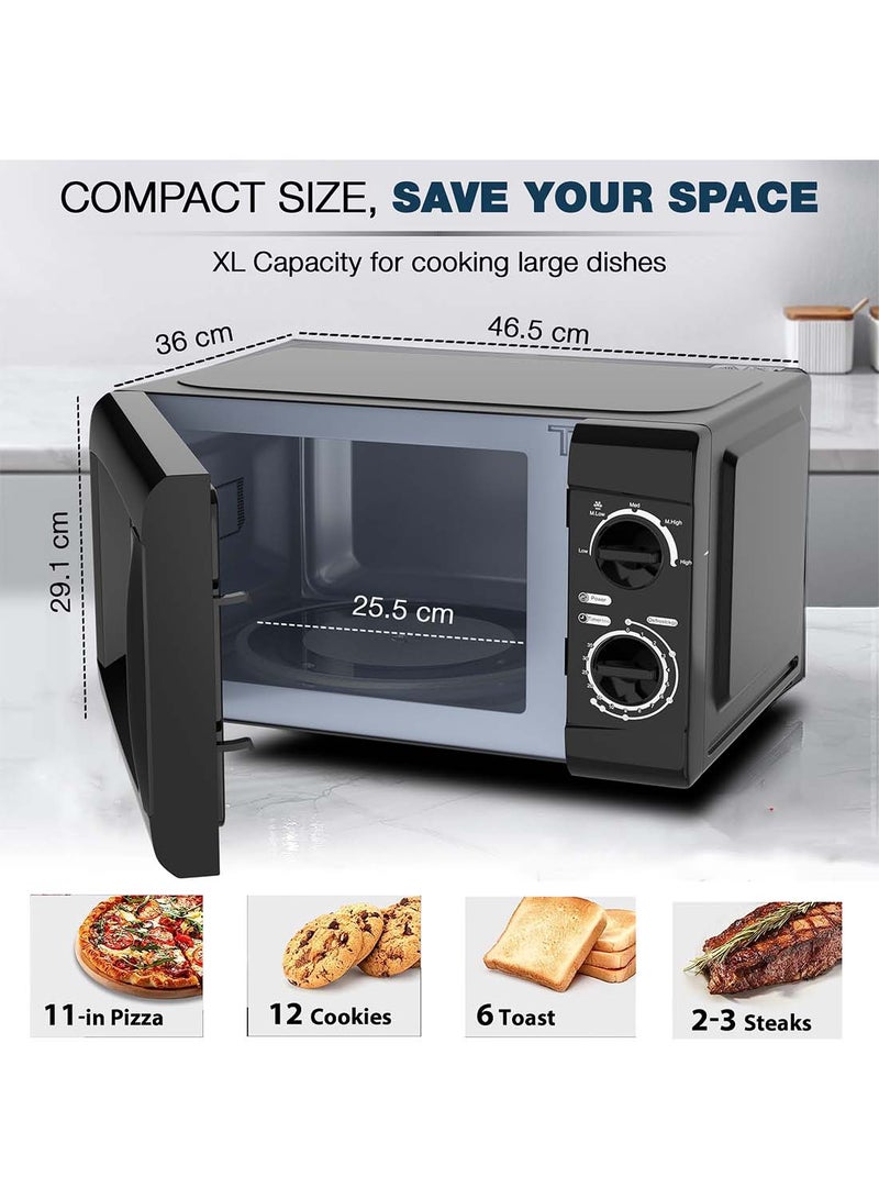NIKAI - Microwave Oven With Defrost Function, 5 Power Levels, 0-35 Mins Timer, Cooking End Singnal, Manual Control, Convenient Pull Hand Door 20 L 700 W NMO616N1 Black - Image 1