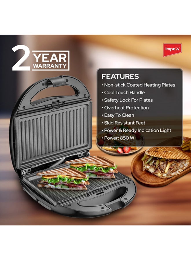 إمبكس ماكينة صنع السندويتشات 3 في 1 850 W SW 3605 أسود  - Image 3