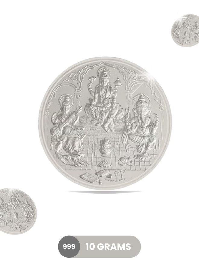 Javeri Jewellery Pure 999 Silver Coin Laxmi Ganesh Saraswati 10g
