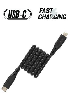 Remson Apple MFi Certified Nylon Braided USB-C To Lightning Data Sync And Charging Cable 1.2m Black  - Image 1