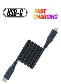 Apple MFi Certified Nylon Braided USB-C To Lightning Data Sync And Charging Cable 1.2m Blue