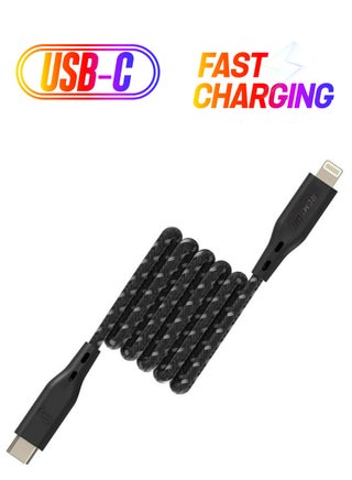 Apple MFi Certified Nylon Braided USB-C To Lightning Data Sync And Charging Cable 3m Black - pnsku/N51436295A/45/_/1738233061/347d3190-7790-4e9c-ab45-f839ec5c70fb