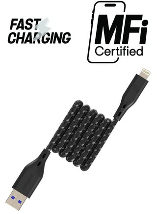 Apple MFi Certified Nylon Braided USB-A To Lightning Data Sync And Charging Cable 2m Black - pnsku/N51436305A/45/_/1738232982/a189738b-b6a0-474f-9609-4a9163084218