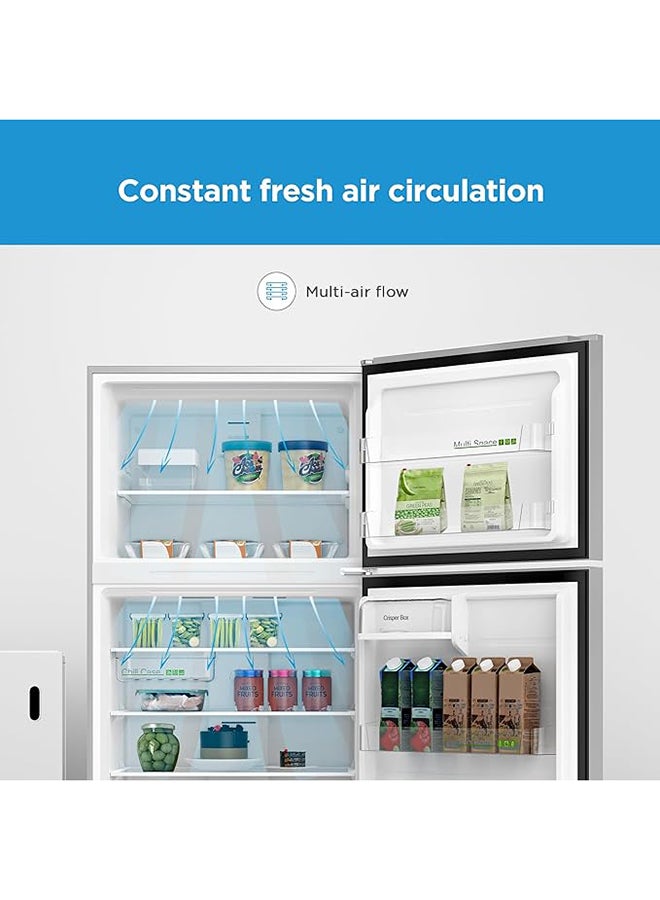 Midea Midea 845L Gross Top Mount Double Door Refrigerator, 2 Doors Total No Frost Fridge Freezer, Humidity Control, Active-C Fresh, Multi-Air Flow, LED Display, Electronic Control, Stainless Steel HD845FWES HD845FWES Grey  - Image 4