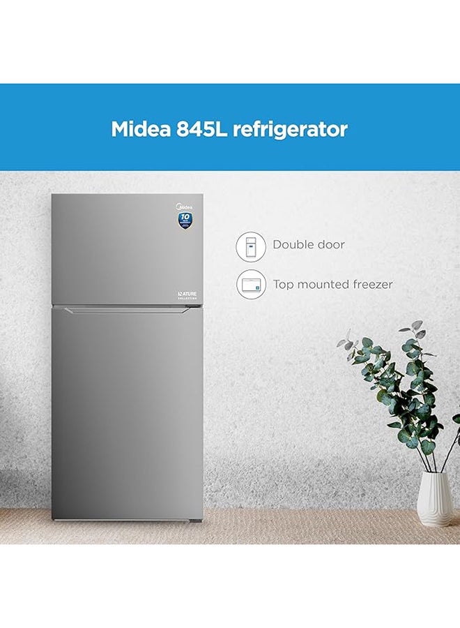 Midea Midea 845L Gross Top Mount Double Door Refrigerator, 2 Doors Total No Frost Fridge Freezer, Humidity Control, Active-C Fresh, Multi-Air Flow, LED Display, Electronic Control, Stainless Steel HD845FWES HD845FWES Grey  - Image 2