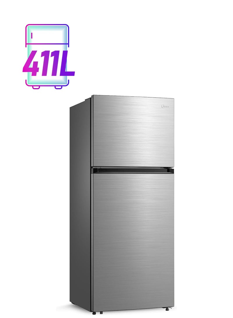 Midea - 580L Gross And 416L Net Capacity Top Mount Double Door Refrigerator, 2 Doors Frost Free Fridge Freezer With Smart Sensor And Humidity Control, Active-C Fresh, Multi-Air Flow 605 kW MDRT580MTE46, MDRT580MTE46D Silver - Image 1
