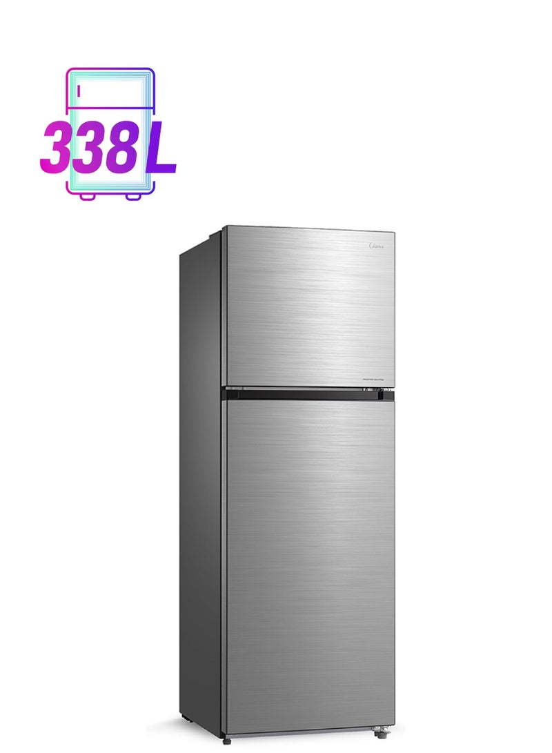 Midea - 489L Gross And 338L Net Capacity Top Mount Double Door Refrigerator, 2 Doors Frost Free Fridge Freezer With Smart Sensor And Humidity Control, Active-C Fresh, Multi-Air Flow, Electronic Control MDRT489MTE46 Silver - Image 1