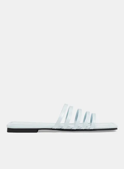لايبل ريل Casual PU Flat Sandals Blue