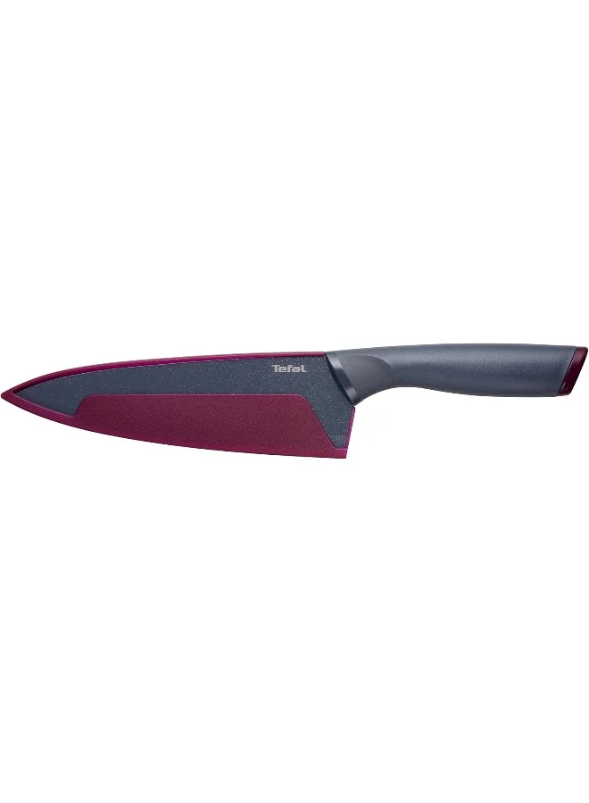 Tefal Chef Knife With Cover Grey/Purple 20cm