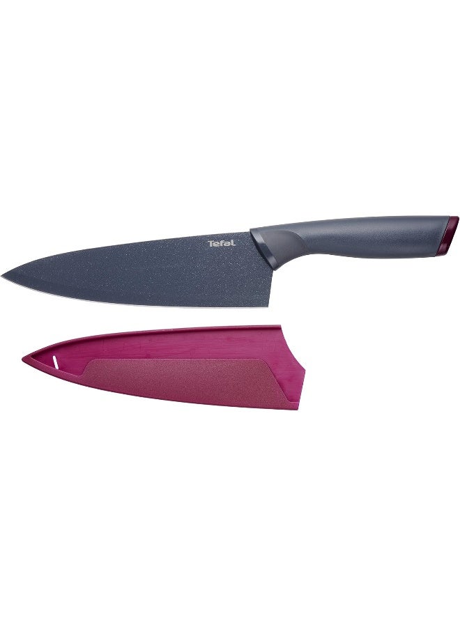 Tefal Chef Knife With Cover Grey/Purple 20cm - Image 3