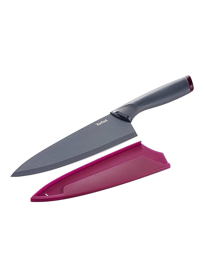 Tefal Chef Knife With Cover Grey/Purple 20cm - Image 1