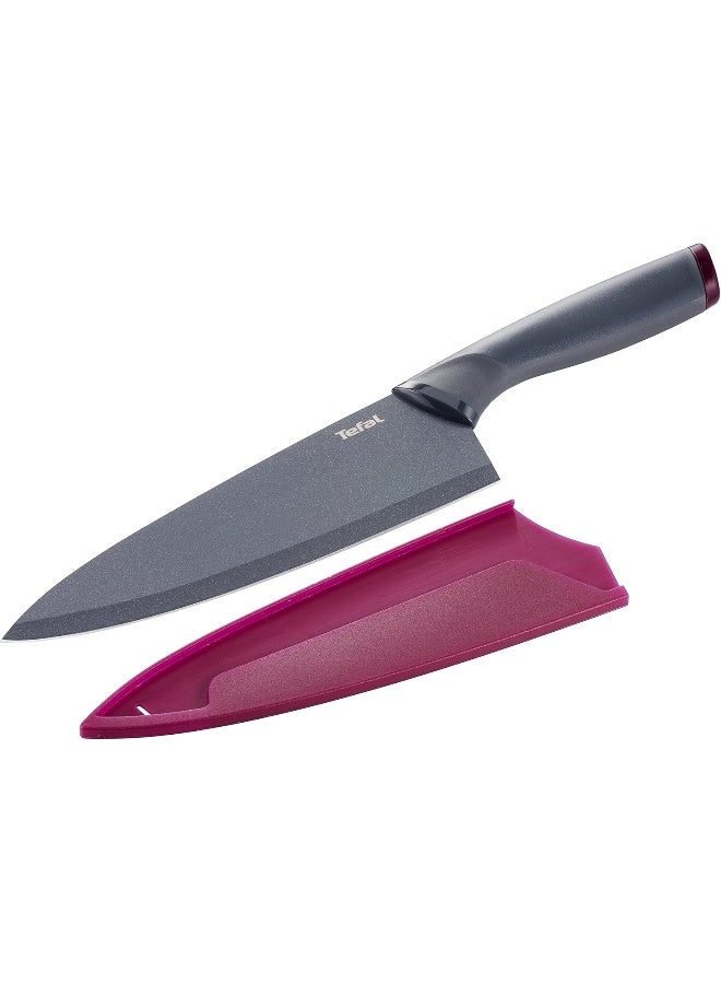 Tefal Chef Knife With Cover Grey/Purple 20cm - Image 4