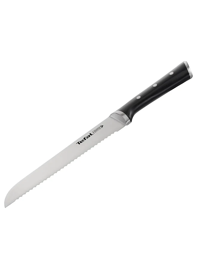 تيفال TEFAL سكين خبز Ice Force | 20 سم | سكين مطبخ | شفرة فولاذ ألماني مقاوم للصدأ | أداء حاد وطويل الأمد | قابلة للغسل في غسالة الأطباق | أسود | ضمان لمدة سنتين | K2320414