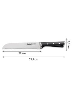 Tefal TEFAL Ice Force Bread Knife | 20 cm | Kitchen Knife | German Stainless Steel Blade | Long-Lasting Cutting Performance and Sharpness | Dishwasher safe | Black | 2 Years Warranty | K2320414 Black 20cm  - Image 1