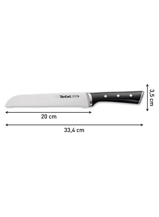تيفال TEFAL سكين خبز Ice Force | 20 سم | سكين مطبخ | شفرة فولاذ ألماني مقاوم للصدأ | أداء حاد وطويل الأمد | قابلة للغسل في غسالة الأطباق | أسود | ضمان لمدة سنتين | K2320414 أسود 20سم  - Image 1
