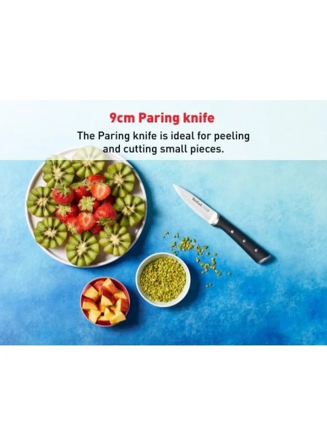 Tefal Ice Force Paring Knife | 9 Cm | Kitchen Knife Silver/Black 9cm